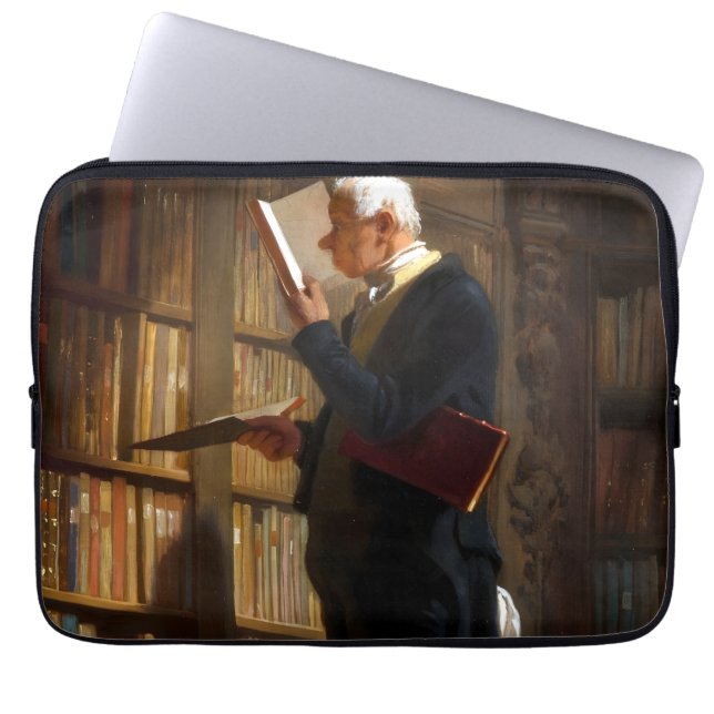 Bookworm Carl Spitzweg Art Laptop Fodral (Framsidan)