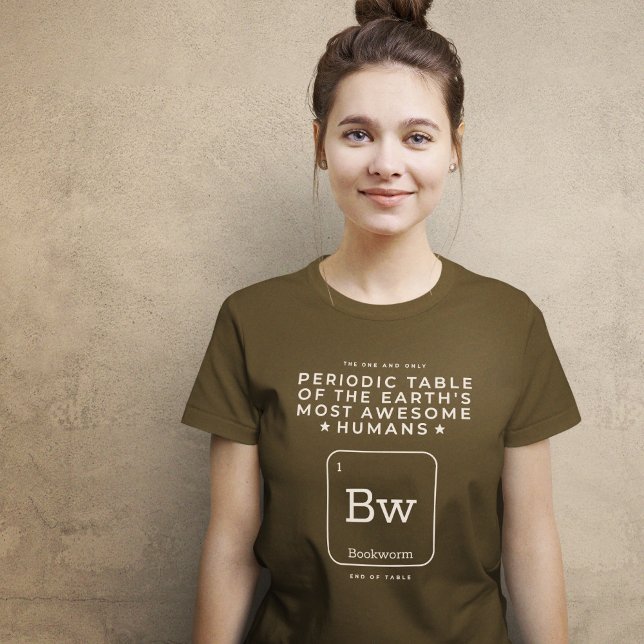 Bookworm Clever Periodic Bord T Shirt (Bookworm Clever Periodic Table T-Shirt)