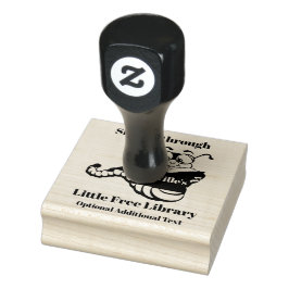 Bookworm Design Wooden Frimärke Stämpel
