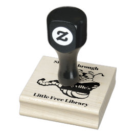 Bookworm Design Wooden Frimärke Stämpel