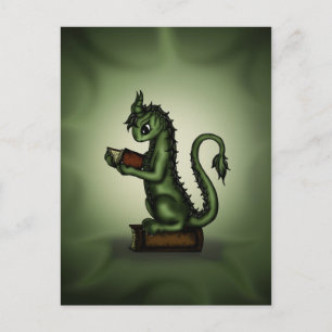 Bookworm Dragon Vykort