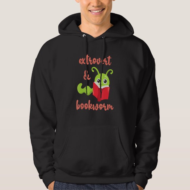 Bookworm Extrovert - Roligt Bok Reading 2 Hoodie (Framsida)