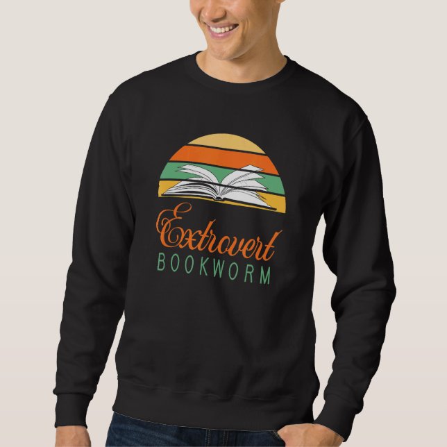 Bookworm Extrovert - Roligt Bok Reading 4 Lång Ärmad Tröja (Framsida)