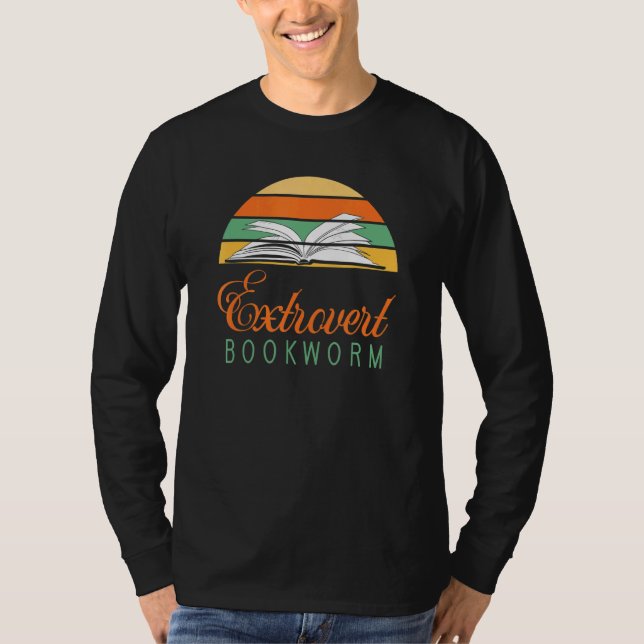 Bookworm Extrovert - Roligt Bok Reading 4 T Shirt (Framsida)