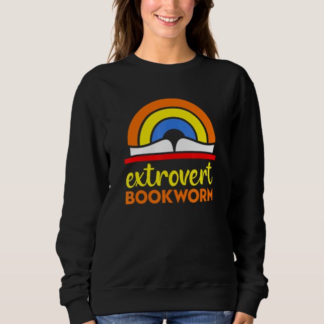 Bookworm Extrovert - Roligt Bok Reading T Shirt (Framsida)