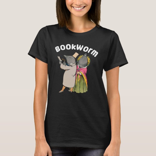 Bookworm Funny Animal T Shirt (Framsida)