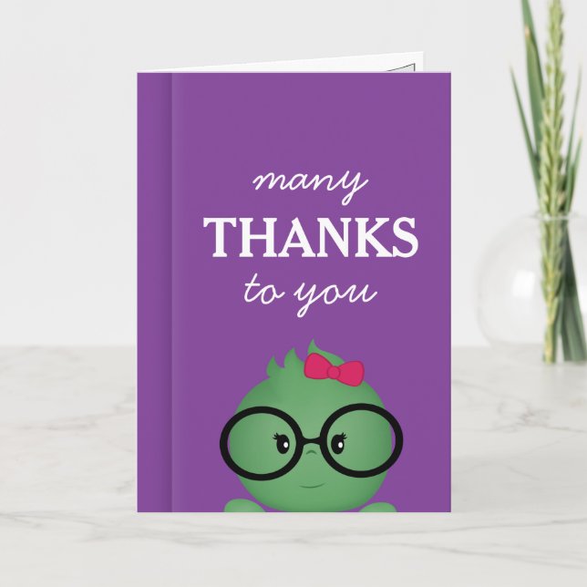 Bookworm Girl Birthday Tack Kort (Framsida)