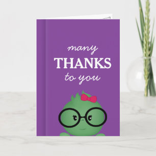 Bookworm Girl Birthday Tack Kort