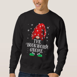Bookworm Gnome Buffalo Plade Julmatchning Fa Lång Ärmad Tröja