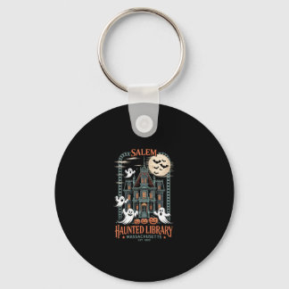 Bookworm Halloween Shirt Haunted Bibliotek Nyckelring