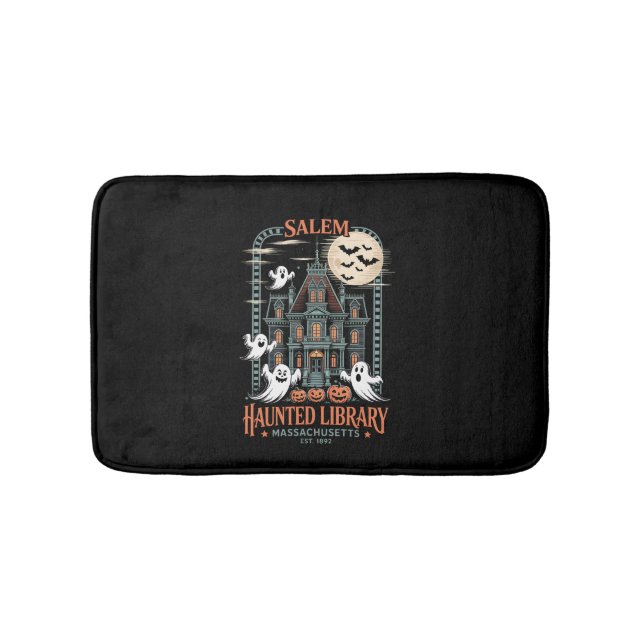 Bookworm Halloween Shirt Haunted Library Badrumsmatta (Framsidan)