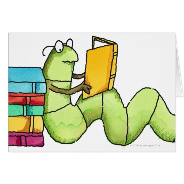 Bookworm Hälsningskort (Framsidan Horizontal)