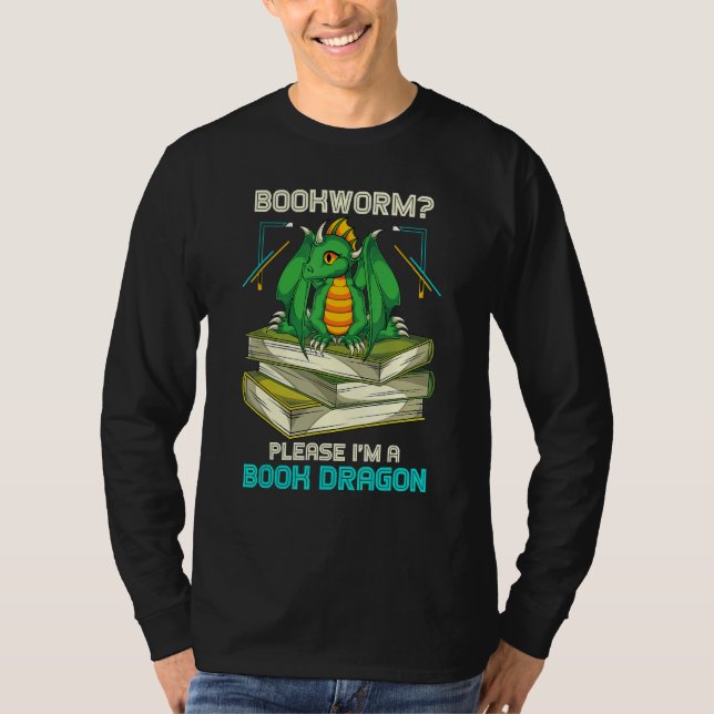 Bookworm Im A Bok Dragon Librarian Readin T Shirt (Framsida)