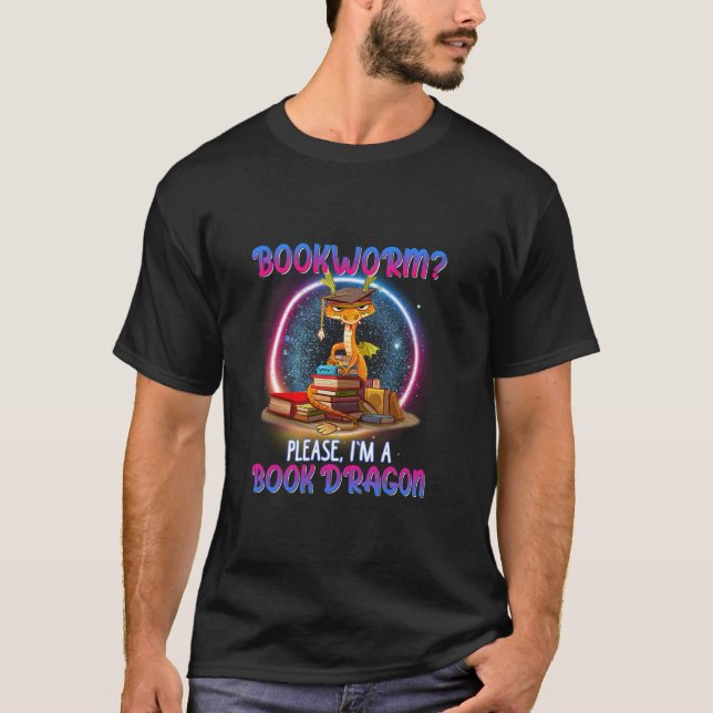 Bookworm Jag är A Bok Dragon T Shirt (Framsida)