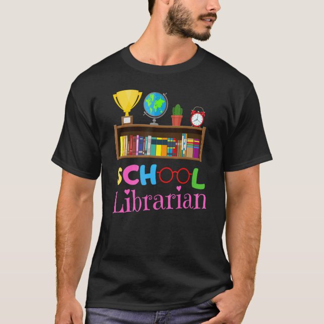 Bookworm Library Worker Cute School Librarian T Shirt (Framsida)