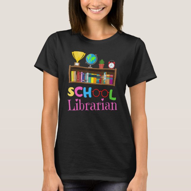 Bookworm Library Worker Cute School Librarian T Shirt (Framsida)