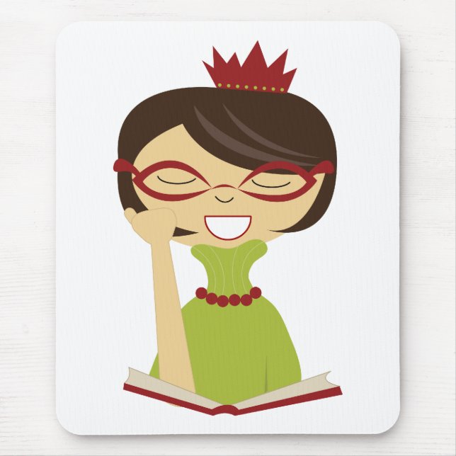 Bookworm Princess Mousepad för barn Musmatta (Framsidan)