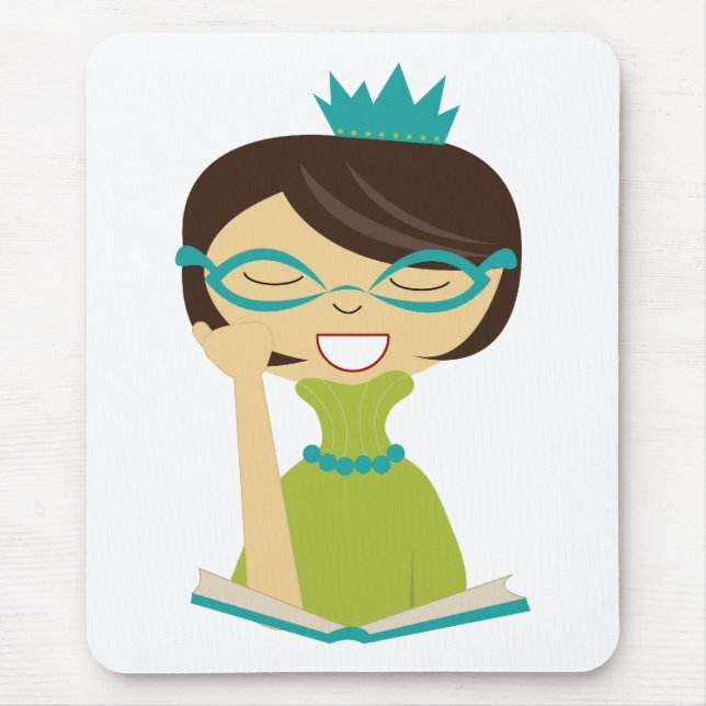 Bookworm Princess Mousepad för barn Musmatta (Framsidan)