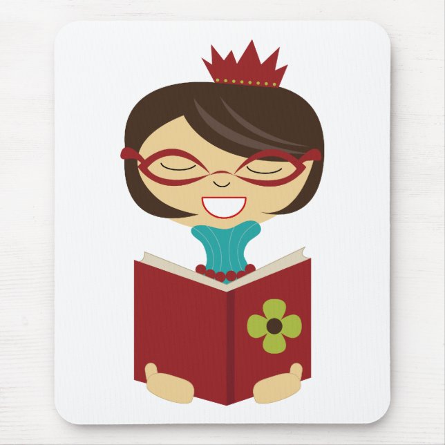 Bookworm Princess Mousepad för barn Musmatta (Framsidan)