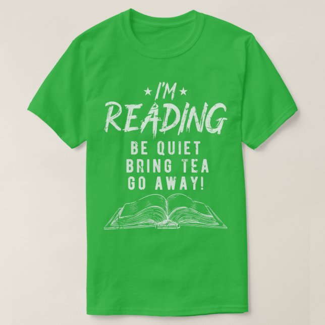 Bookworm Reader Tea Älskare Reading Bokar T Shirt (Design framsida)