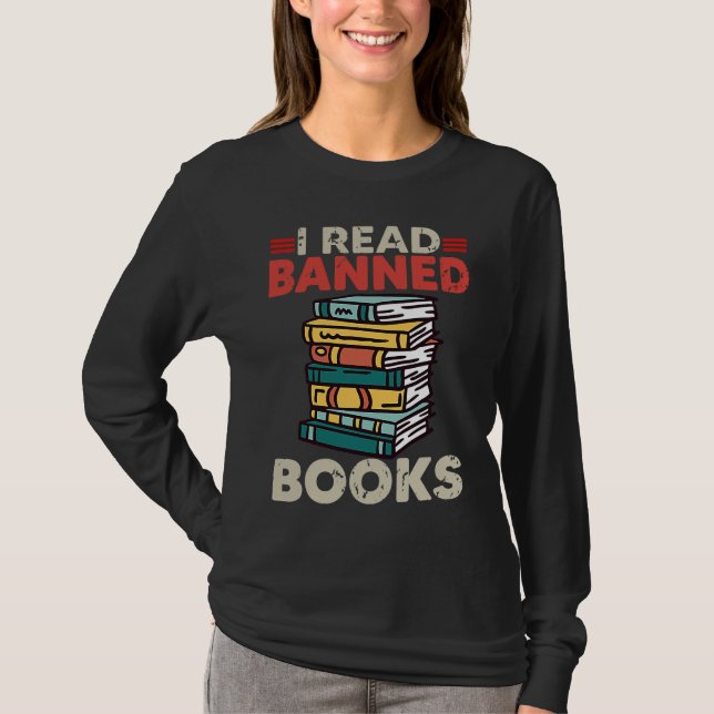 Bookworm Reading Book Ban Reader I Read Banned Boo T Shirt (Framsida)