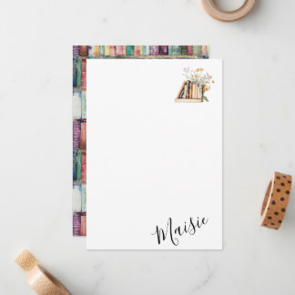 Bookworm skräddarsydd namn anteckningskort
