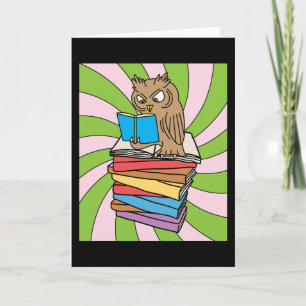 Bookworm Uggla Bibliotek Kort