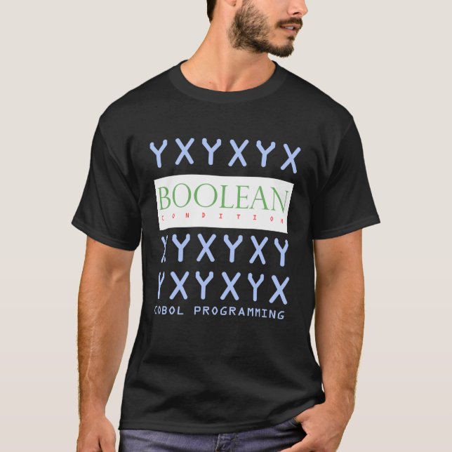 Boolean Villkor i Cobol Programming T Shirt (Framsida)
