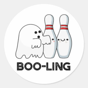 Booling Cute Halloween Bowling Ghost Pun Runt Klistermärke