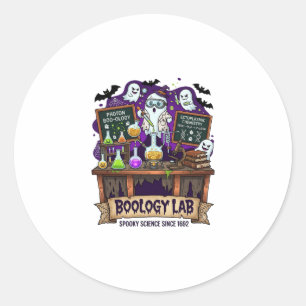 Boology Lab Kuslig Vetenskap Spökande Vetenskapsma Runt Klistermärke
