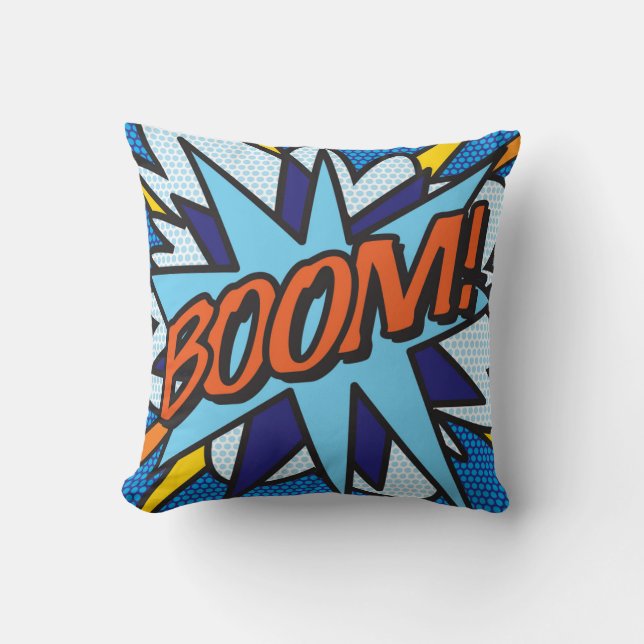 BOOM BANG Kul Retro Serietidning Pop Art Kudde (Framsida)