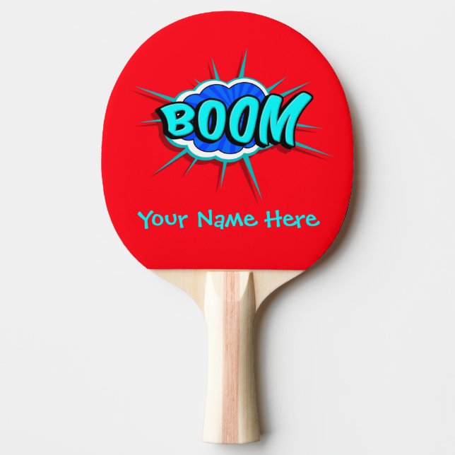 Boom Bang Red & Blue Personlig Pingisracket (Framsidan)