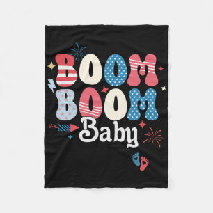 Boom Boom Baby 4 juli självständighetsdag T-shirt Fleecefilt