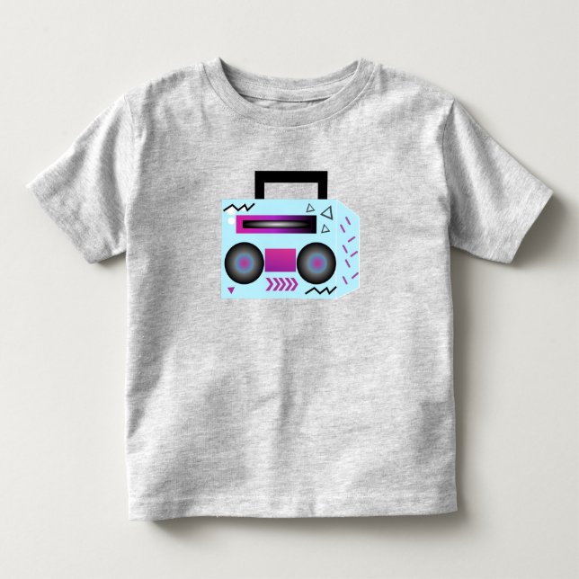 Boom Box 90s, 80s Music Hip hop Småbarn Bodykostym T Shirt (Framsida)