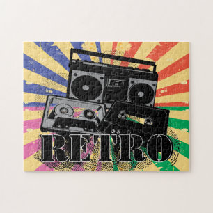 Boom-box för Retro stil och kassetter Pussel