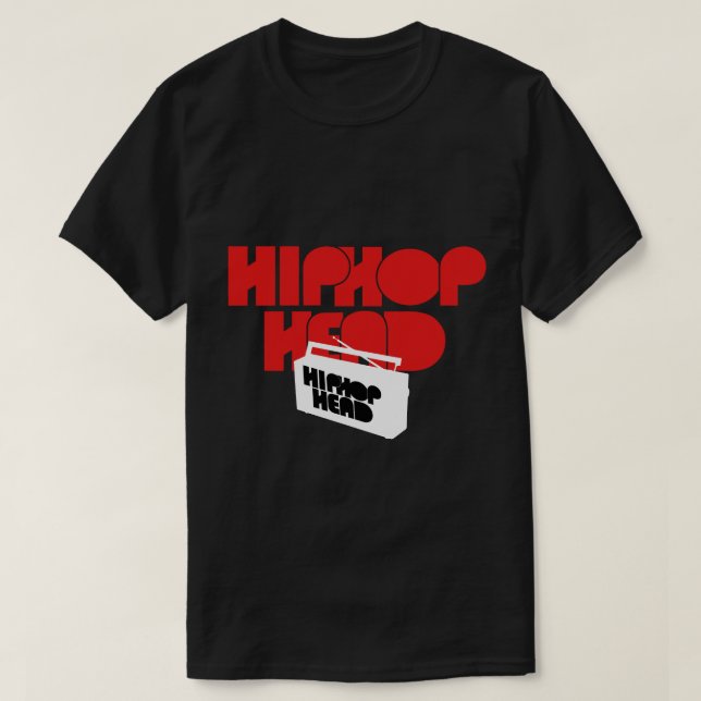 Boom Box Hiphop Head T Shirt (Design framsida)