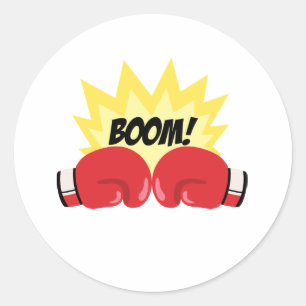Boom Boxing Runt Klistermärke
