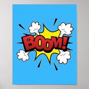 Boom! Explosivt popup-Tecknad Blast Poster