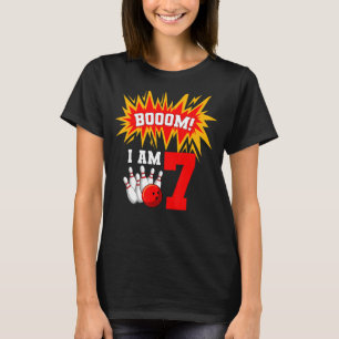 Boom I is 7 Bowling Födelsedagsfest Bowlareare Bda T Shirt