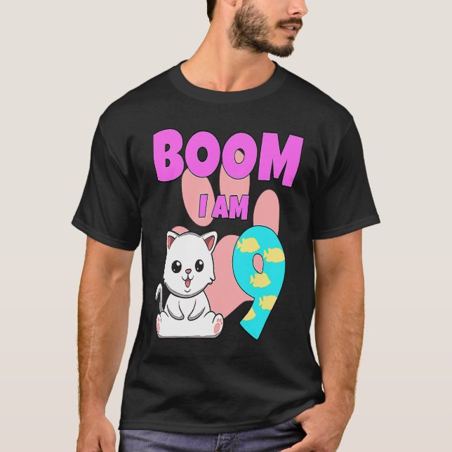 Boom Im 9 Katt T Shirt (Framsida)