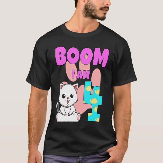 Boom jag är 4 Katt T Shirt (Framsida)
