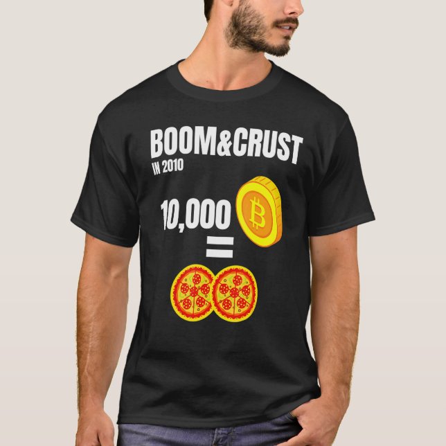 Boom Och Crusthistory Av Bitcoin Btc Krypto Krypto T Shirt (Framsida)