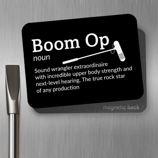 Boom Op Definition - filmbesättning 3 tum x 4 tum  Magnet (Skapare uppladdad)