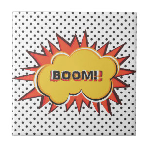 Boom Pop Art Tecknad Bok explosion tecknad Kakelplatta