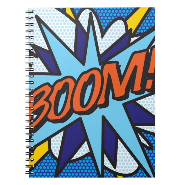BOOM Rolig Retro Serietidning Popkonst Anteckningsbok (Framsidan)