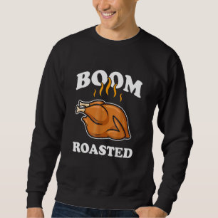 Boom Rostad Glad Thanksgiving Kalkon Lång Ärmad Tröja