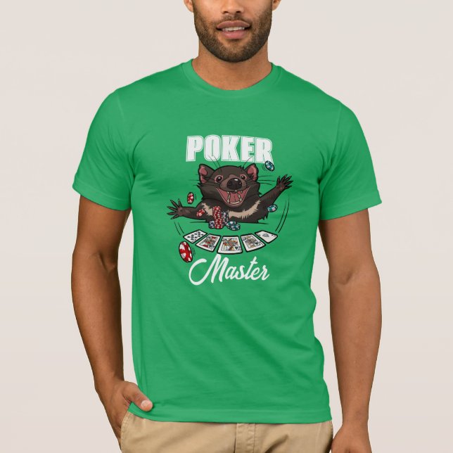 Boom! Royalet Flush Tasmanian Djävulen Poker Teckn T Shirt (Framsida)