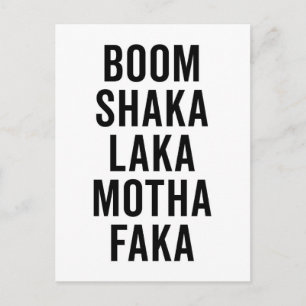 Boom Shaka Laka Funny Quote Vykort