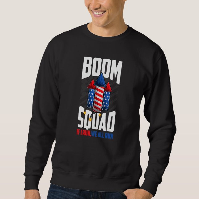 Boom Squad Fireworks Director 4:e juli i Springa Lång Ärmad Tröja (Framsida)