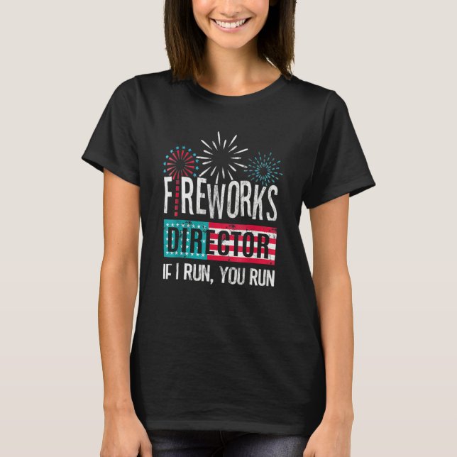 Boom Squad Fireworks Director  4th Of July T Shirt (Framsida)